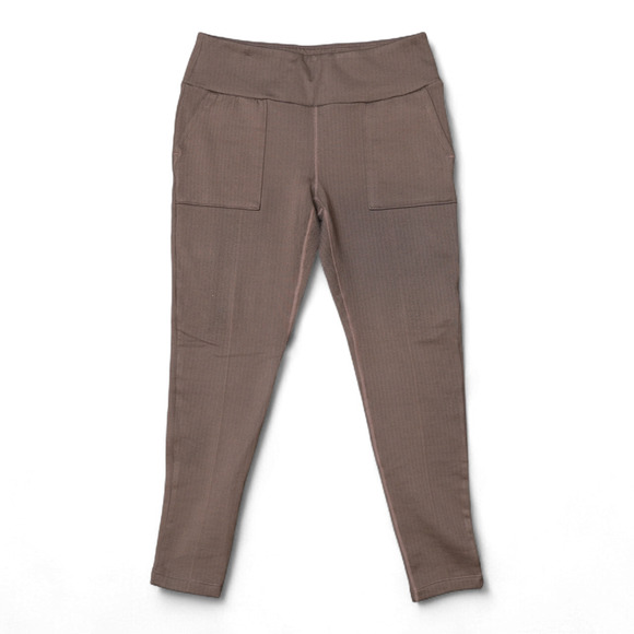 Mondetta Pants - Mondetta Women’s Brown Chevron High-Rise Tailored Stretch Pants L Elastic Waist